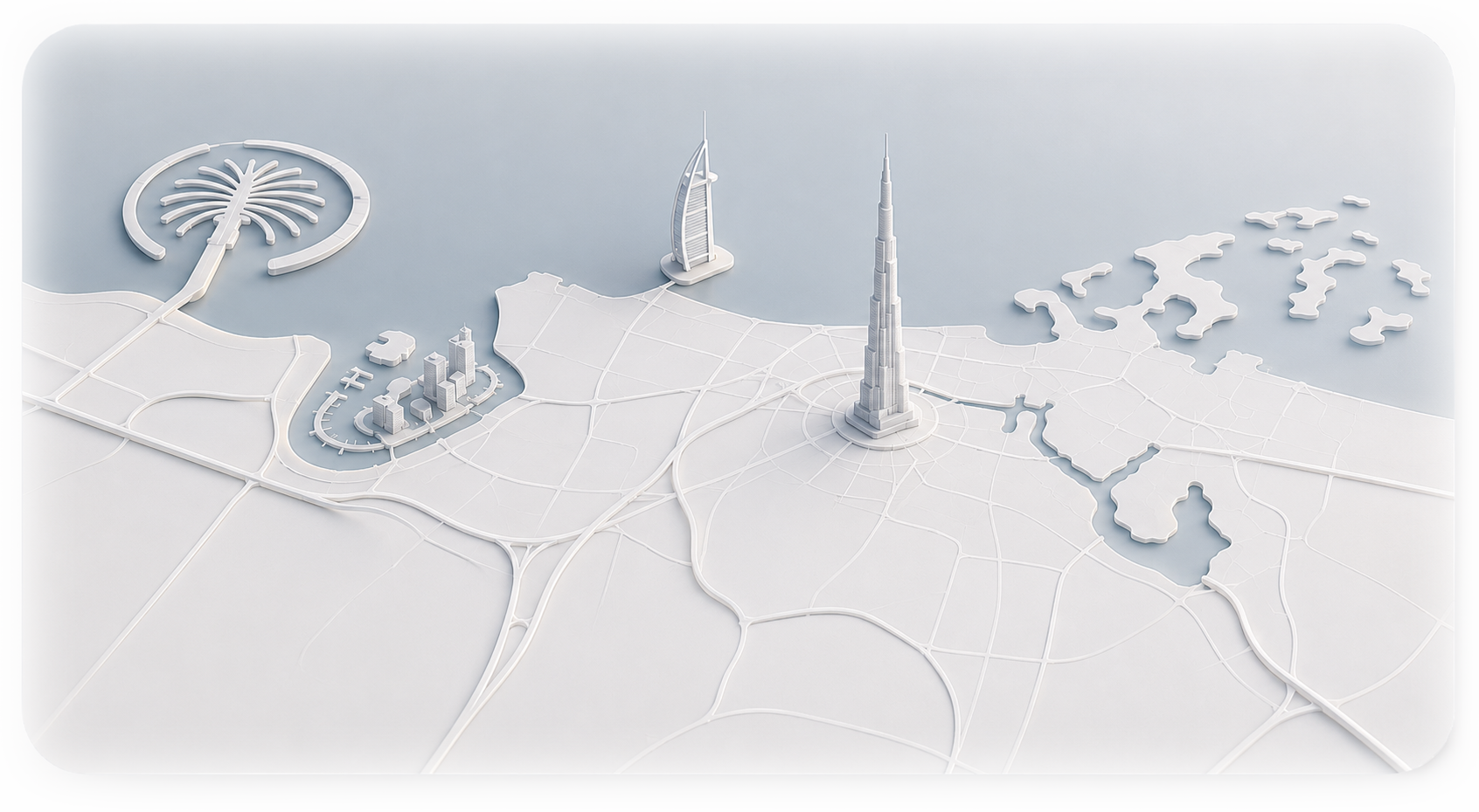 Illustrated Dubai skyline